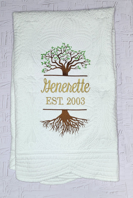 Embroidered Family Heirloom Blanket