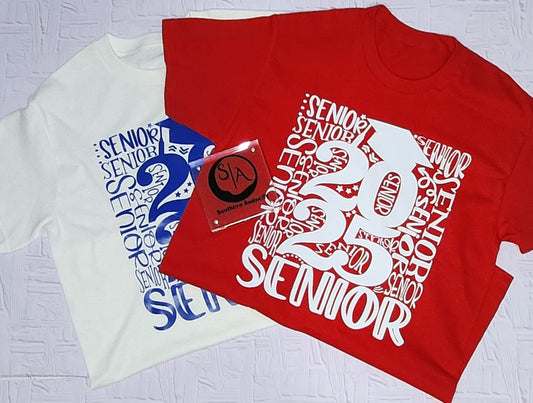 Class of 2025  Senior Typography Art Style Unisex Style T-Shirt