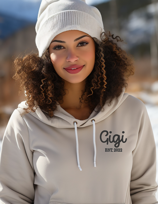 Embroidered Title  Hooded Sweat Shirt -Left Chest/ Right Sleeve