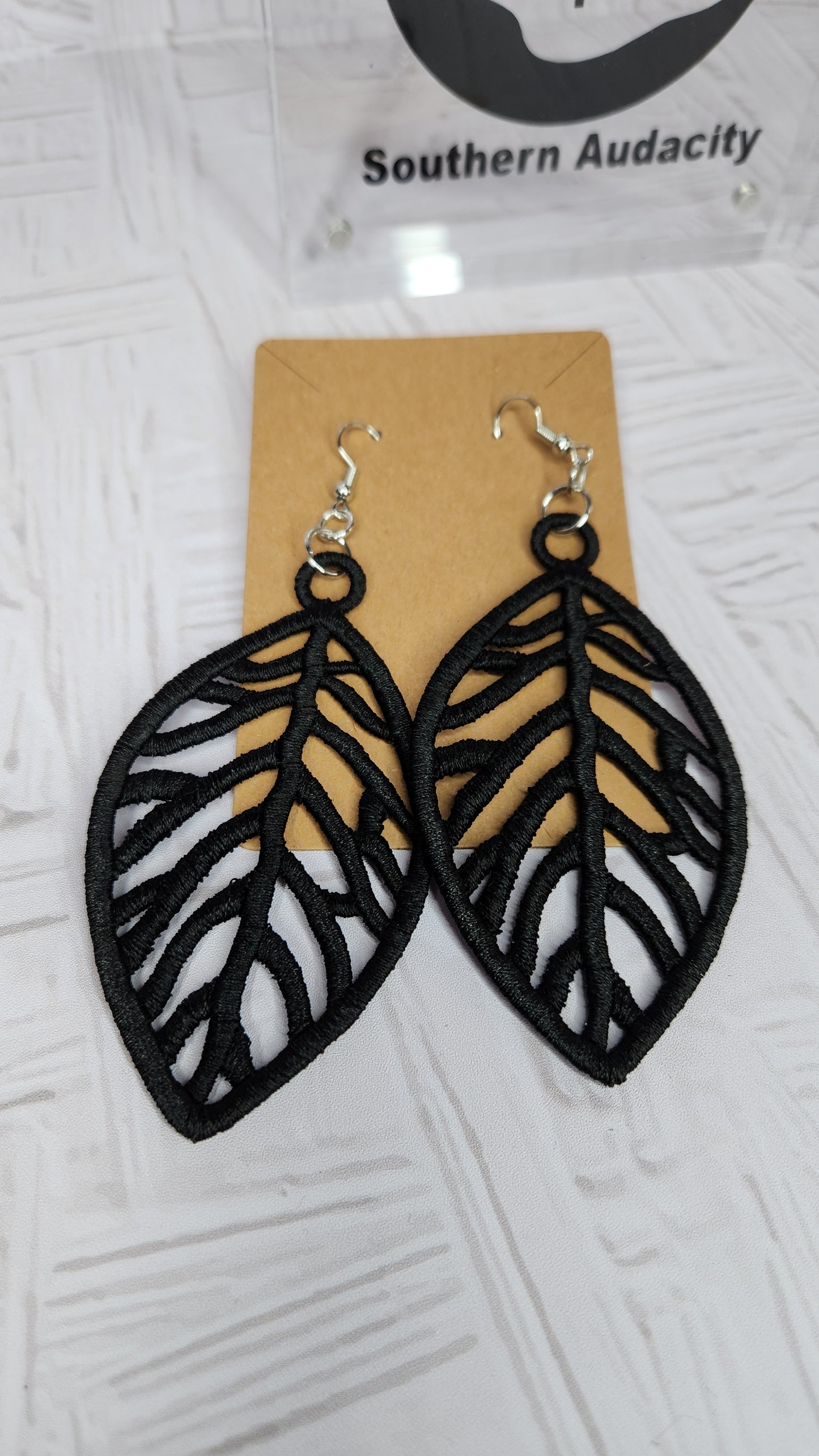 Free Standing Lace Earring- Black