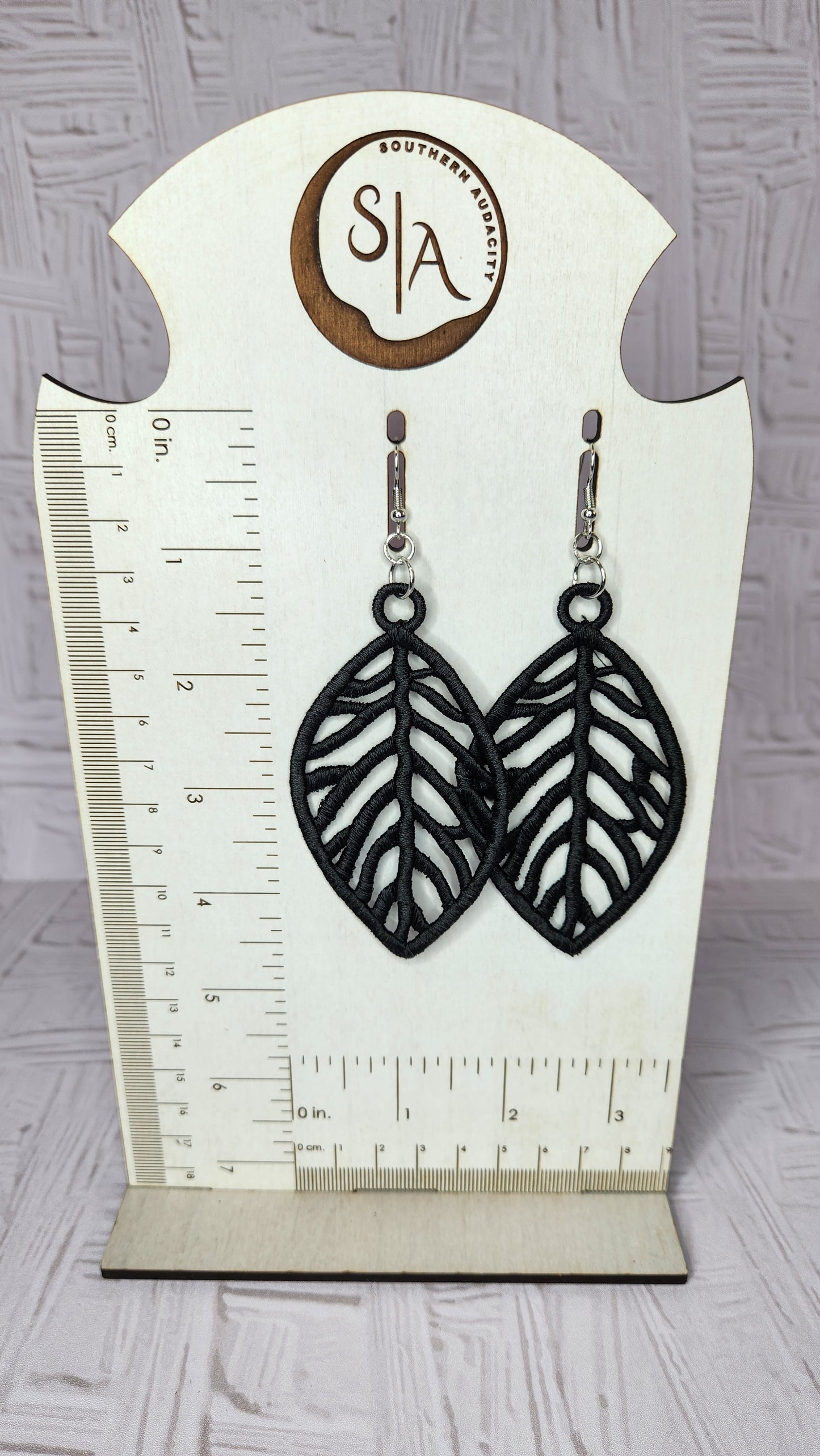 Free Standing Lace Earring- Black