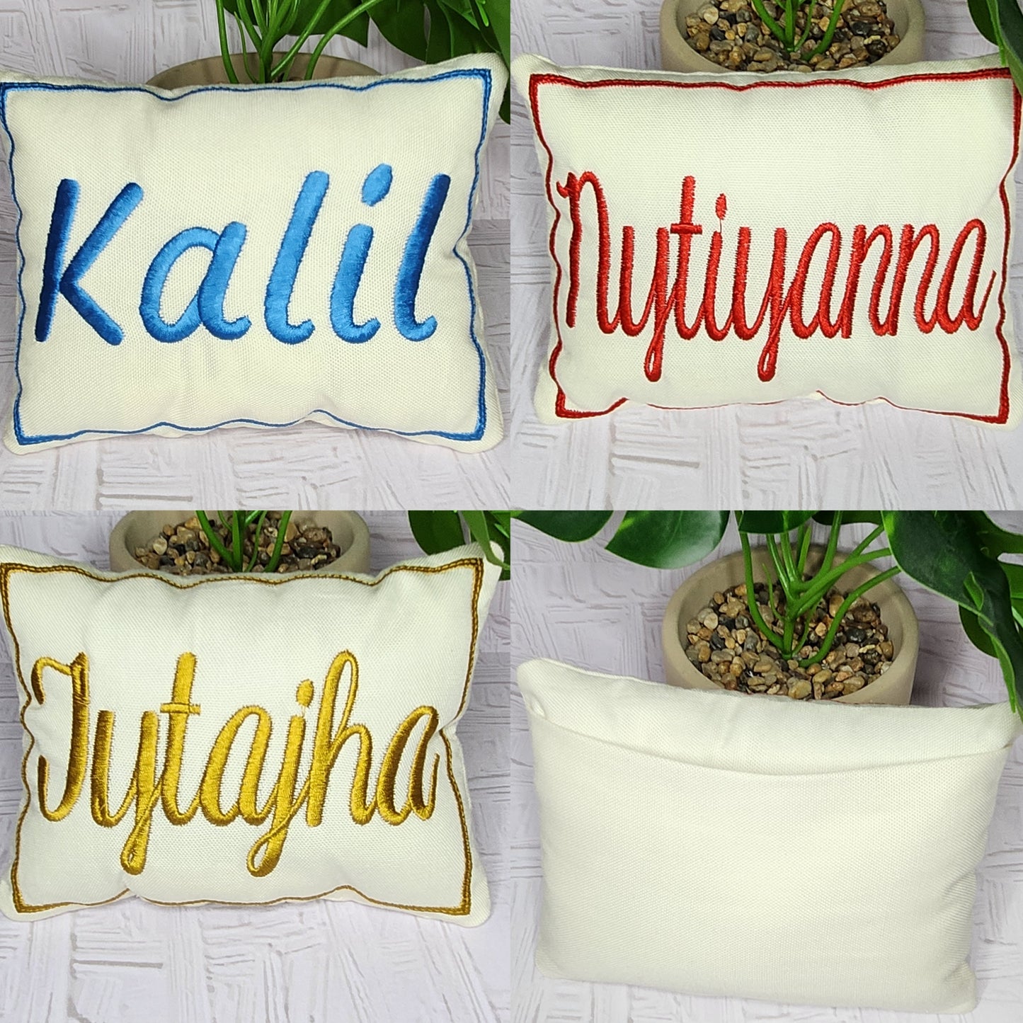 Personalized Mini Pillow with Back Pocket