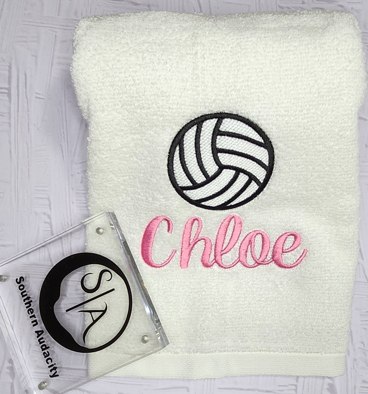 Volleyball- Embroidered & Personalized Hand Towel /Sweat Towel