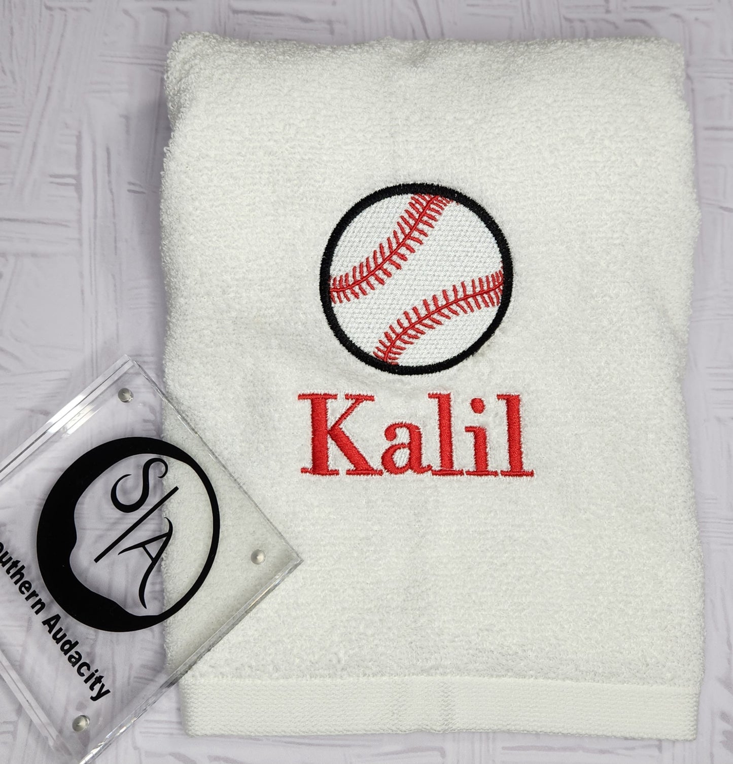 Baseball- Embroidered & Personalized Hand Towel /Sweat Towe