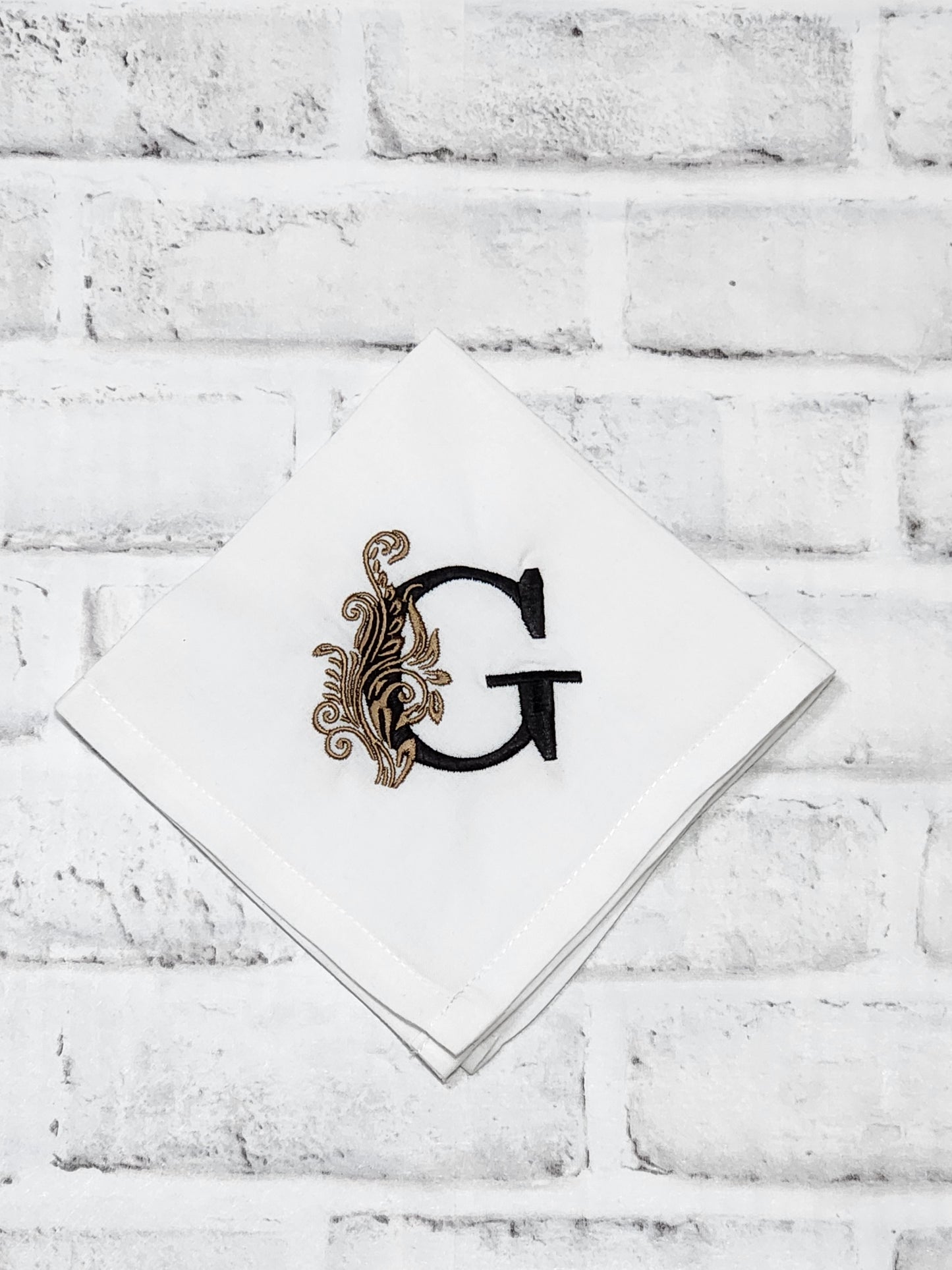 Embroidered Monogram Cocktail Napkins 12x12 inches - Finesse